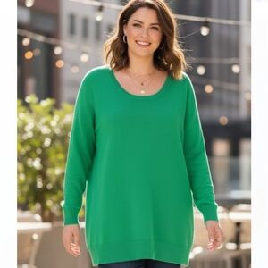 GAP Bright Green Knitwear Tunic Scoop Neck Sweater SZ XXL